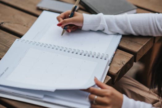 organized calendar with tasks